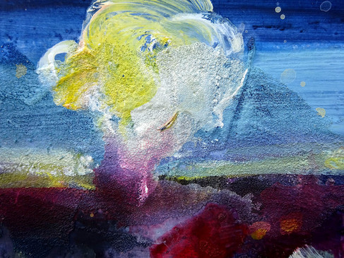 Art from Heart UK features abstract mixed media expressive painting by Nadia Kisseleva, titled Ytterbium from the Series Rare Metals