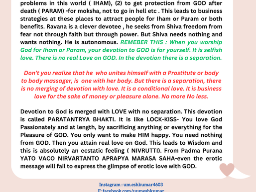 DEVOTION FOR YOUR BENEFITS IS A CONDITIONAL LOVE