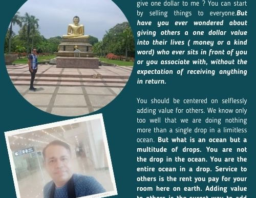 ADDING ONE DOLLAR VALUE TO OTHER PEOPLE'S LIVES