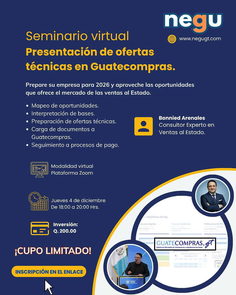 Presentación de ofertas técnicas en Guatecompras