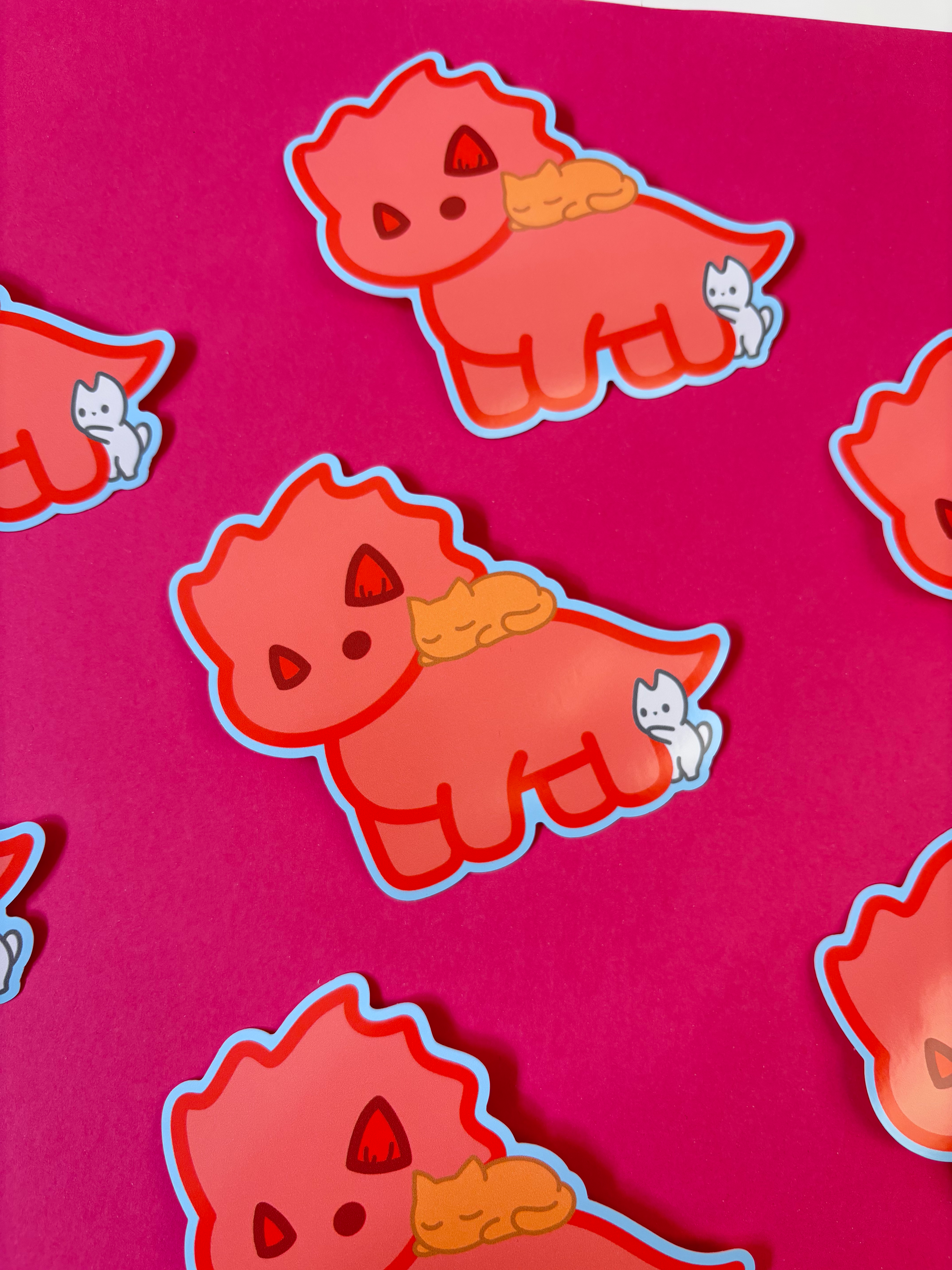 Cozy Cats Dino Sticker