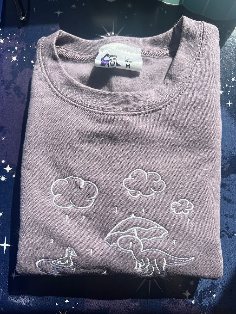 Thumbnail: UD -Dusty Purple Rainy Day Dino Sweatshirt