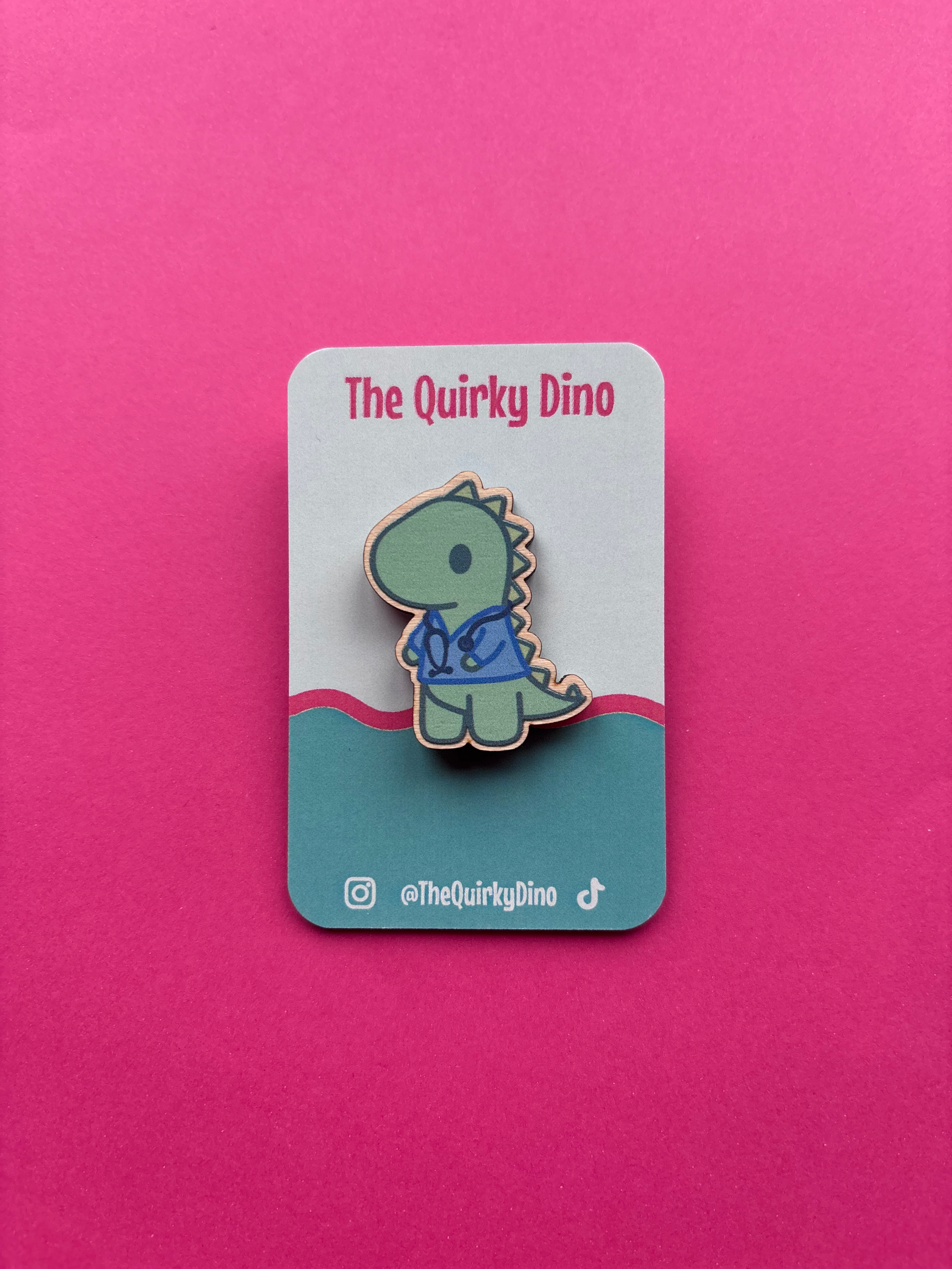 Nurse Dino Pin Badge