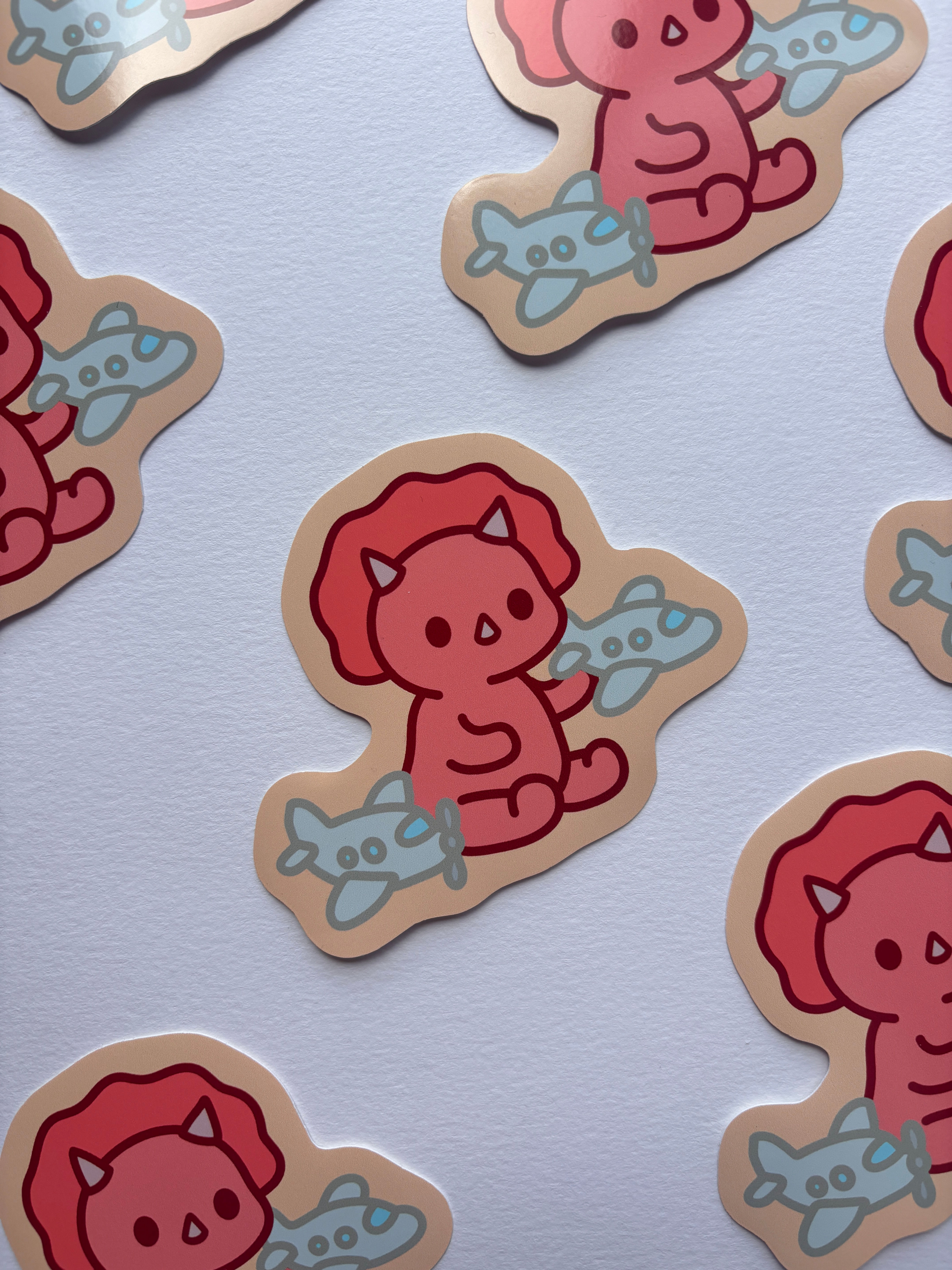 Plane Dino Sticker