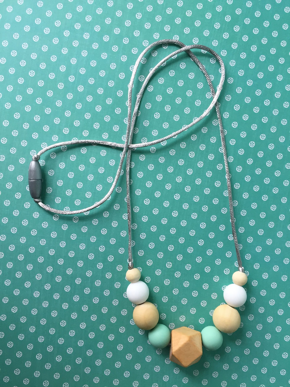 Thumbnail: Mint Geen Wooden Teething Necklace