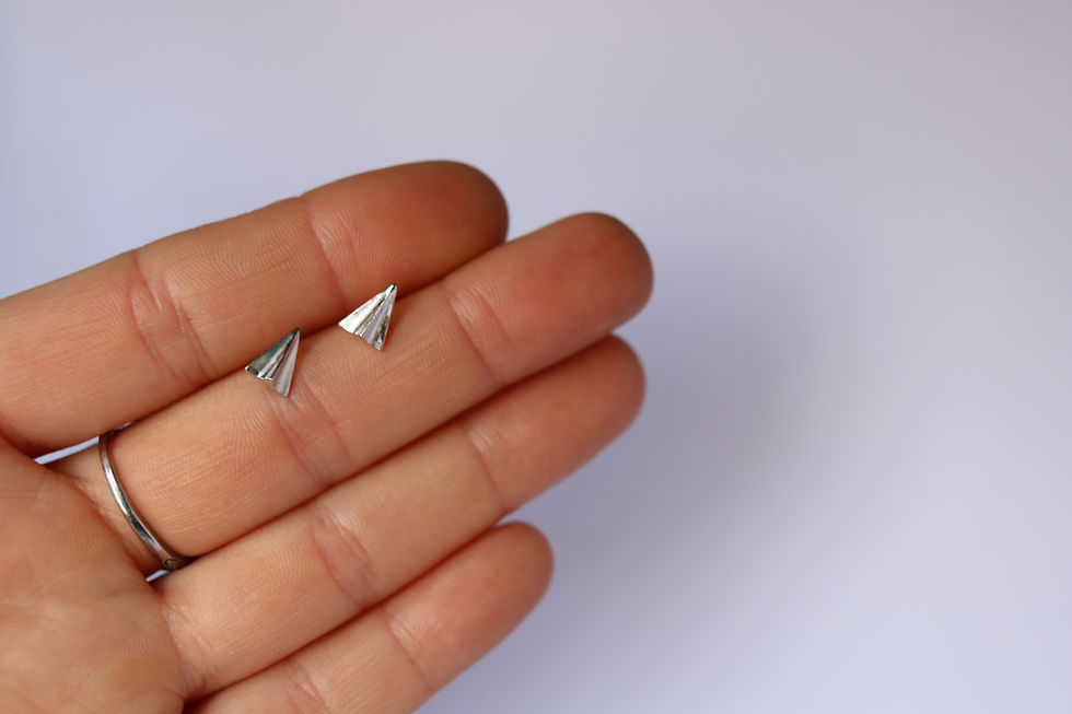 Thumbnail: Sterling Silver Paper Plane Studs