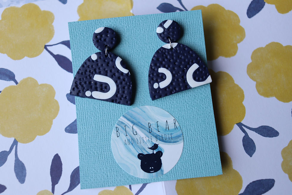 Thumbnail: Navy Ray Statement Earrings