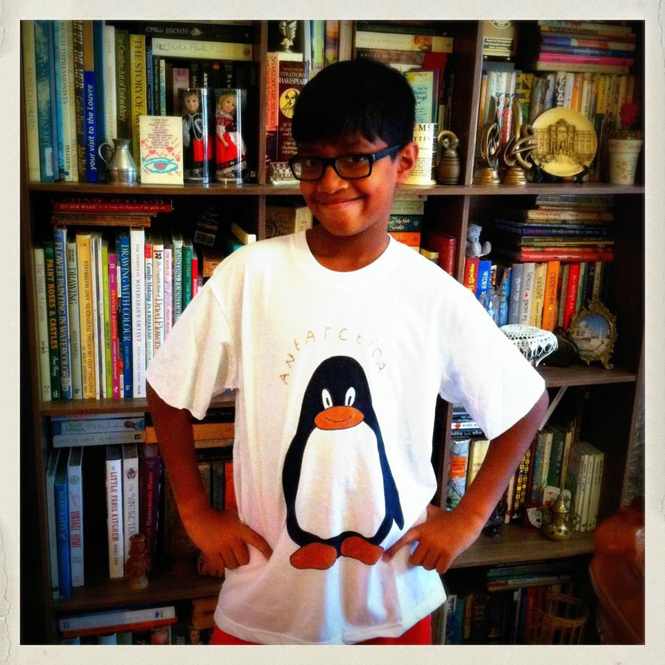 Hand painted penguin T-shirt
