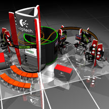 Logitech 20x30' tradeshow exhibit, Las Vegas, NV. Consumer Electronics Show (CES) 2001