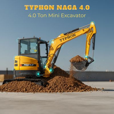 TYPHON NAGA 4.0 Mini Excavator 4 Ton 24.4HP Yanmar Diesel AC/Heat Cabin