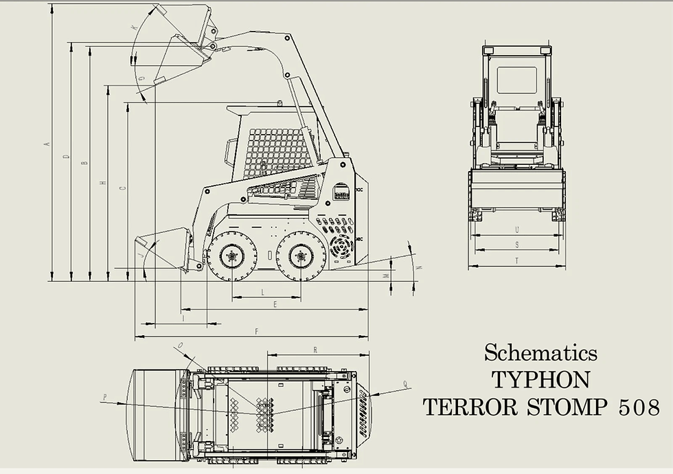 Thumbnail: TYPHON STOMP Mini Skid Steer 35 HP SkidSteer Loader Gas EPA Engine USA