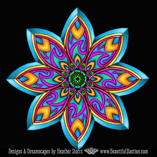 brightly colored mandala