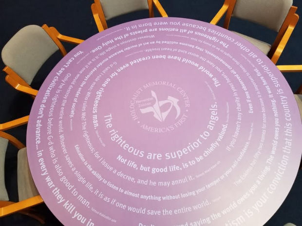 a table printed with messages
