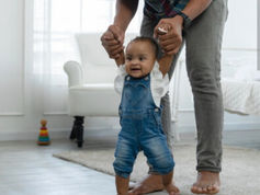 A child learning to walk