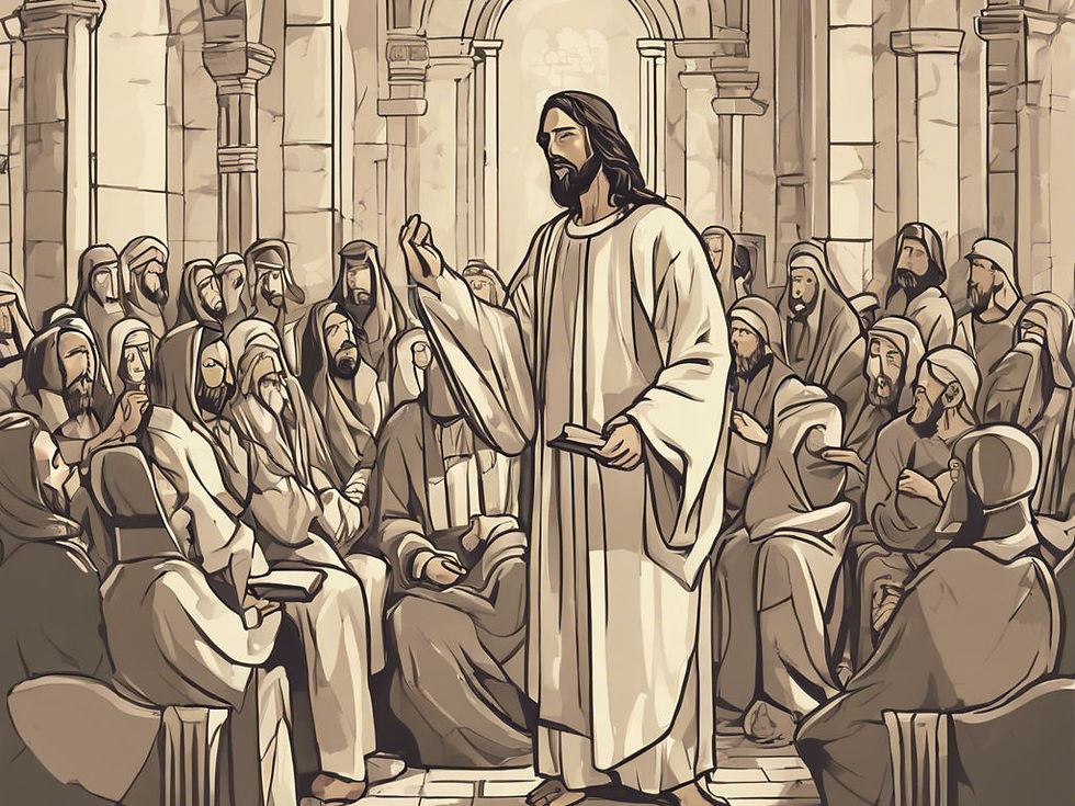 Jesus in the synagogue 