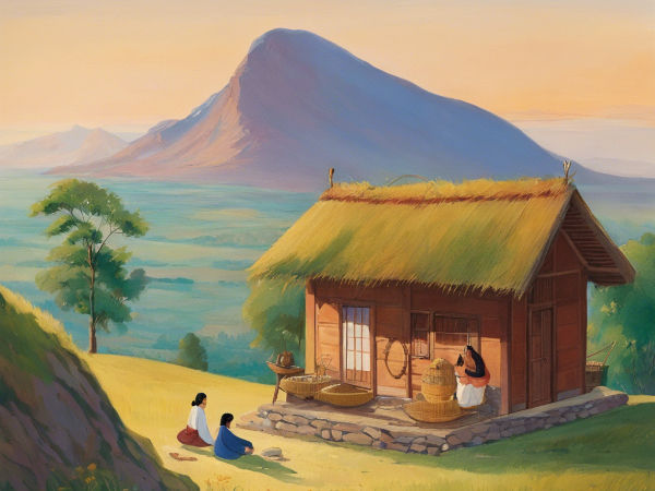 people sitting in front of a house