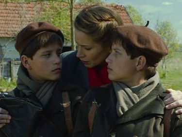 Twins with mother