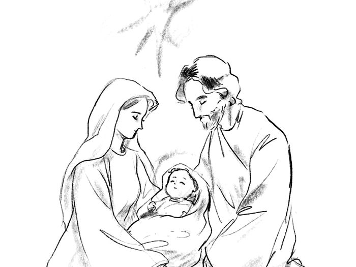 St Joseph, Mary and Child Jesus