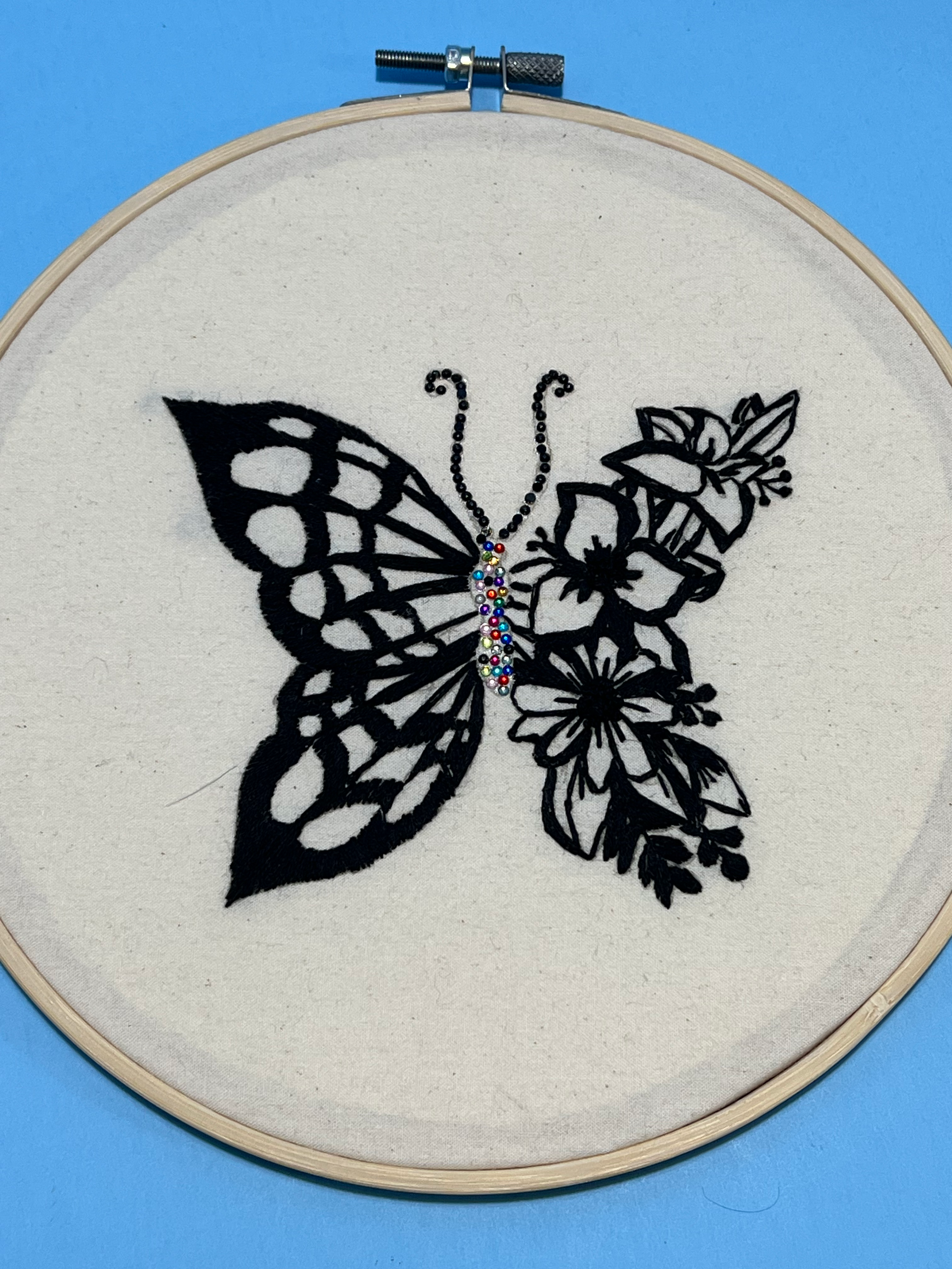 Black Butterfly Embroidery