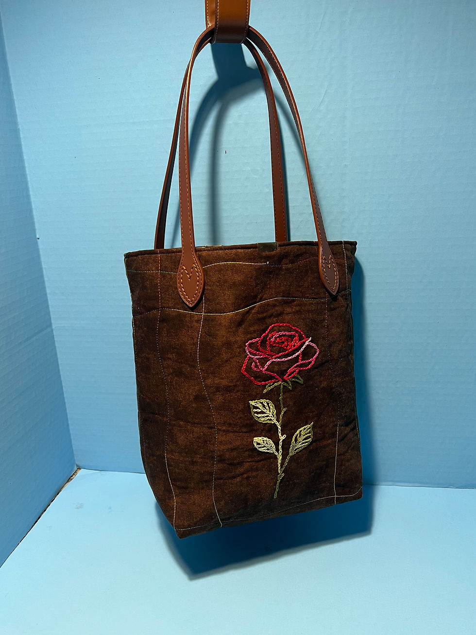 Thumbnail: Single rose tote bag