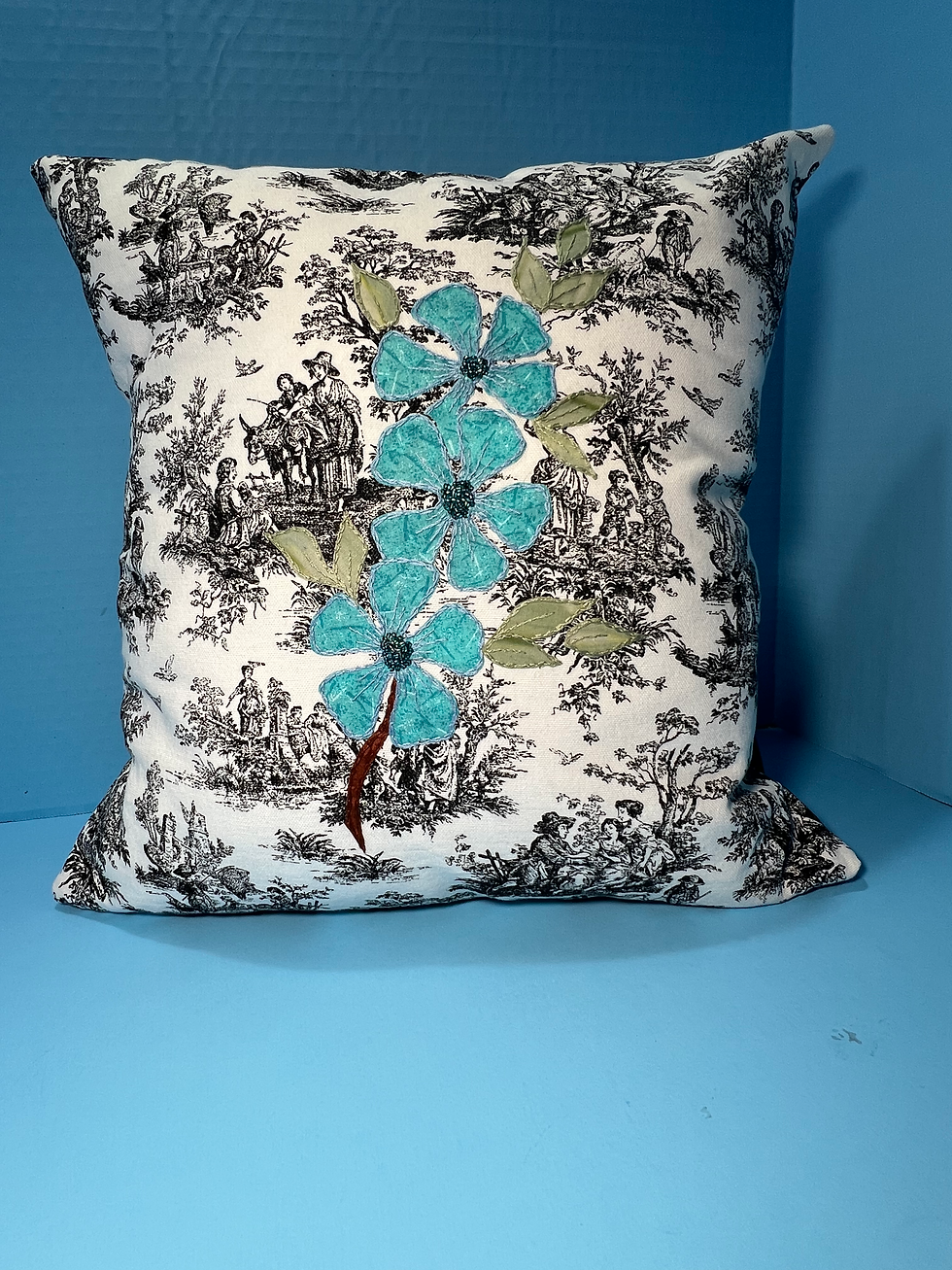 Thumbnail: French Toile French Fabric Throw Pillow 