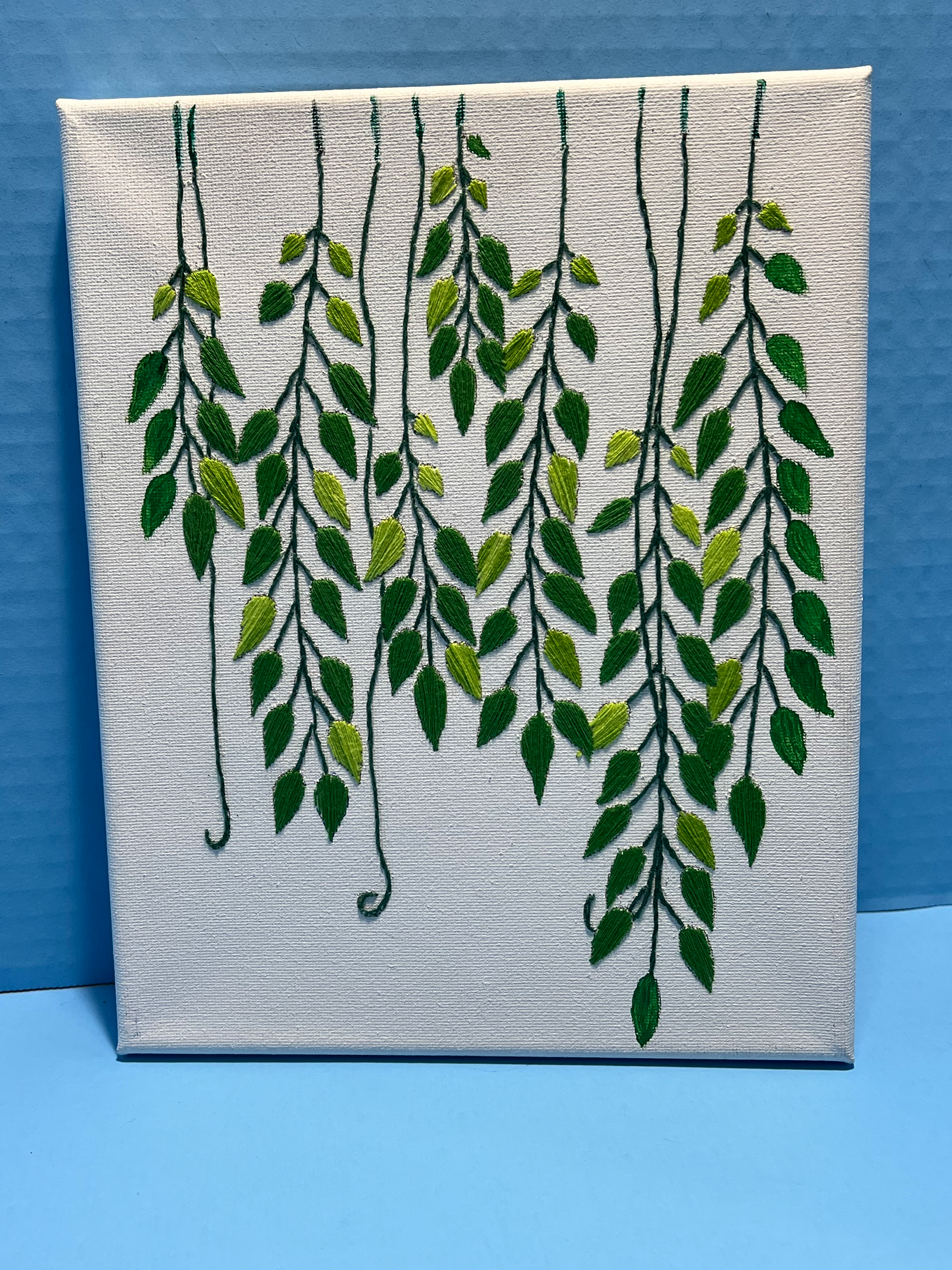 Hanging leaves embroidery