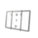 chwarzes Hakenkit für flache Solarmodul-Montage am Balkongeländer, Rückseite mit Kabeln sichtbar.