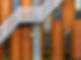 Metal Stairs on Wooden Facade