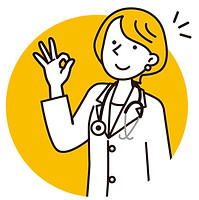 指でOKする女医のイラスト