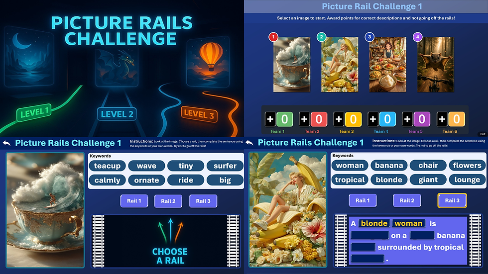 ✨ New Visual Games to Get Students Talking! Picture Rails & Description Dash