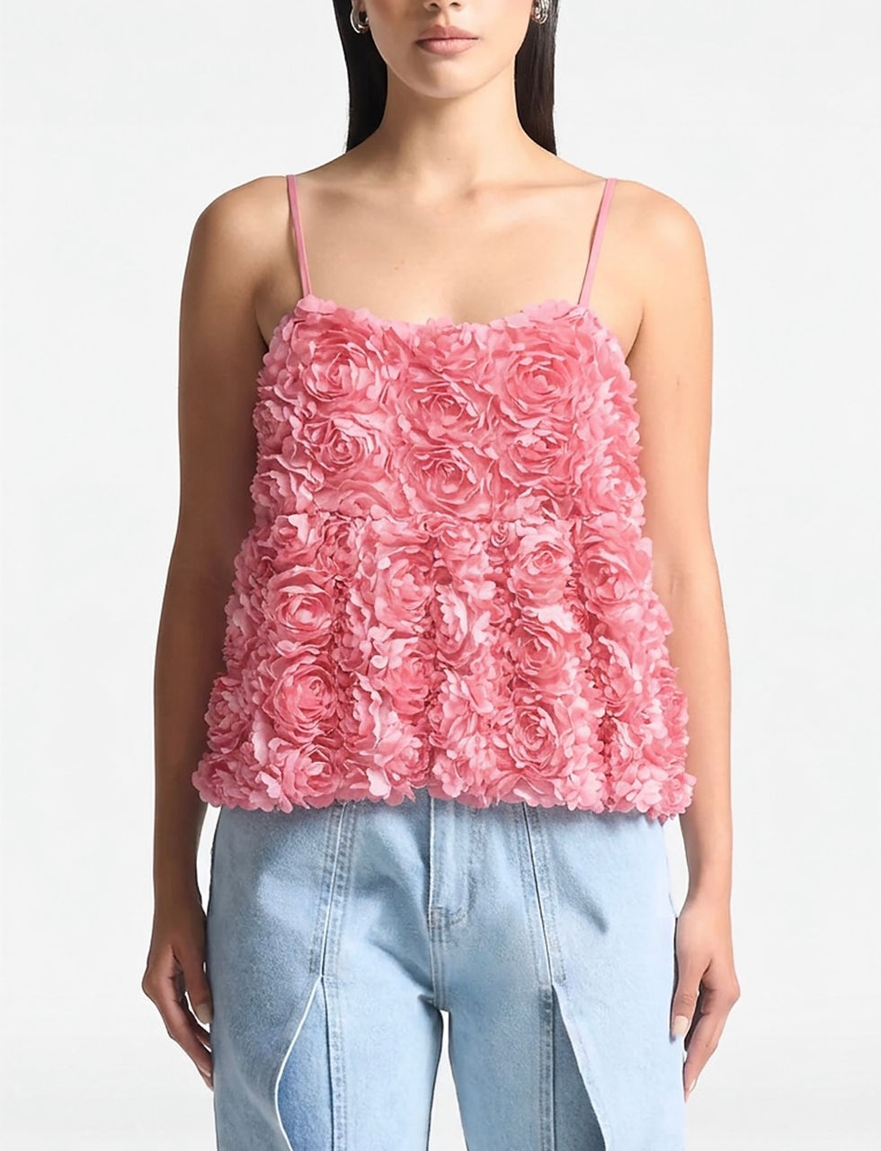 Pink rose-textured camisole