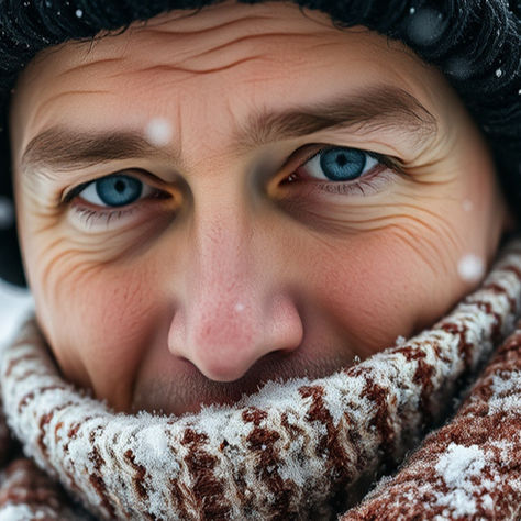 AI image of a person standing outside in winter