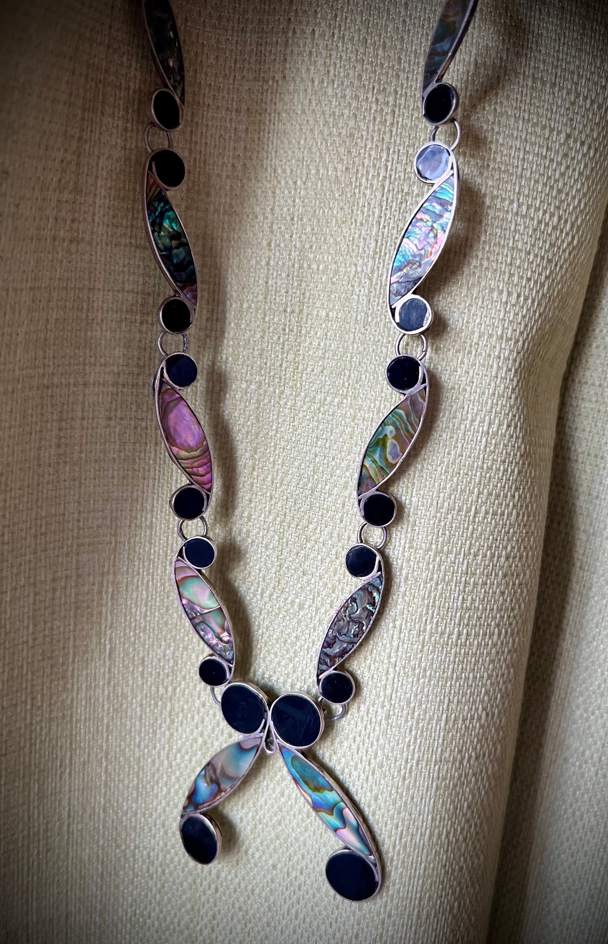Mexican Abalone & Onyx Necklace