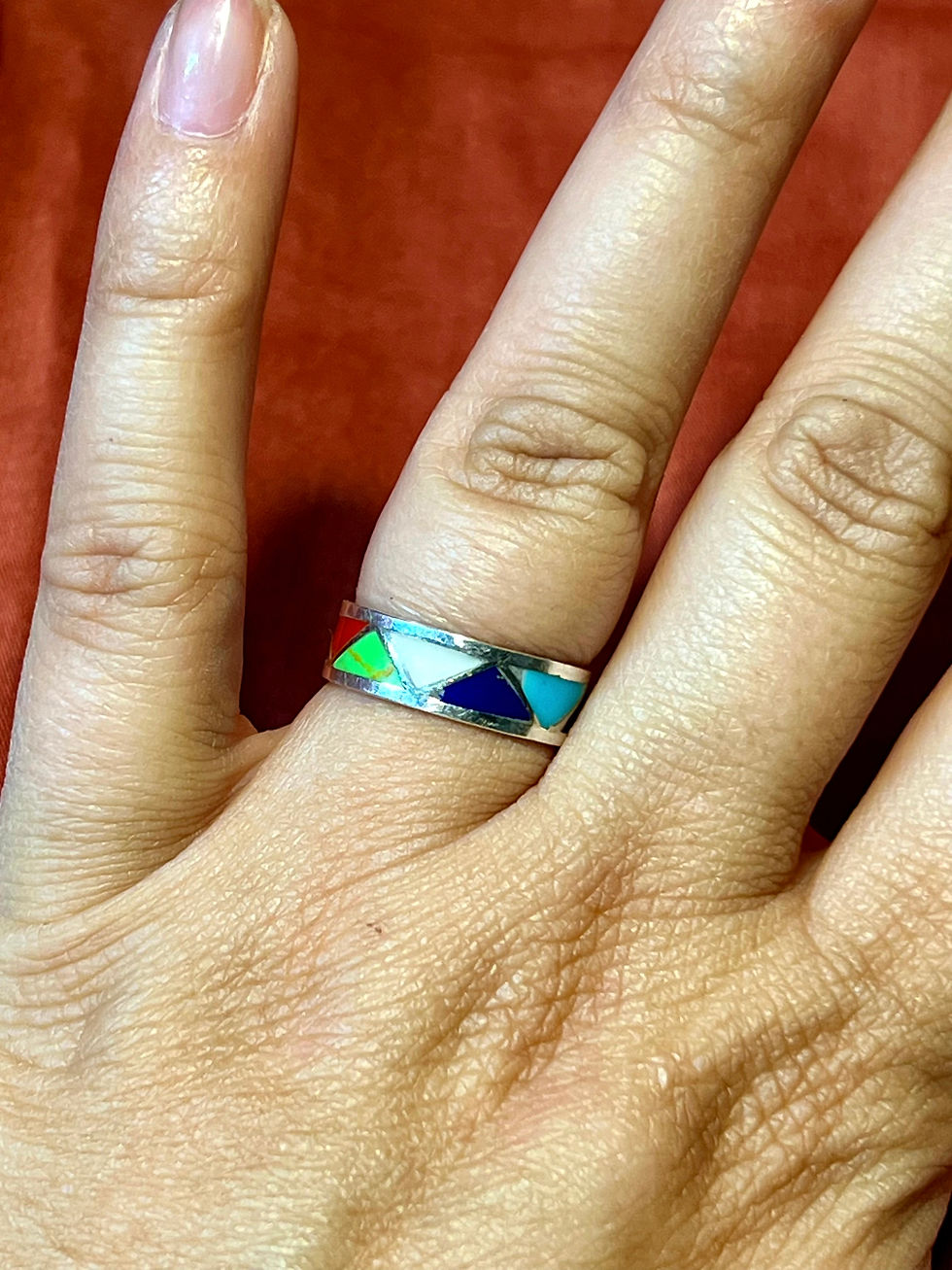Thumbnail: Zuni Multi-stone Inlay Ring