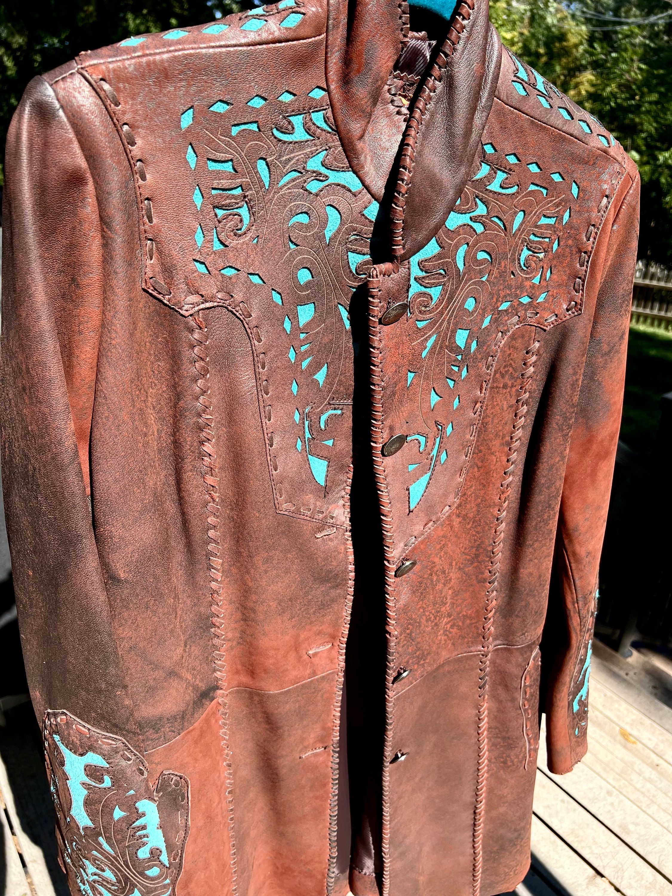 Tribe America Leather & Suede coat- size 12