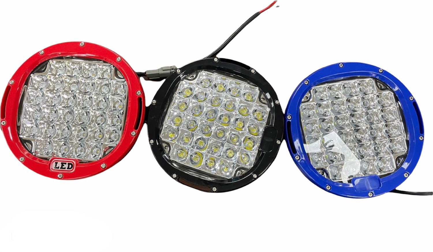 Halogenas 32 puntos 96 watts  rojas azules y negras