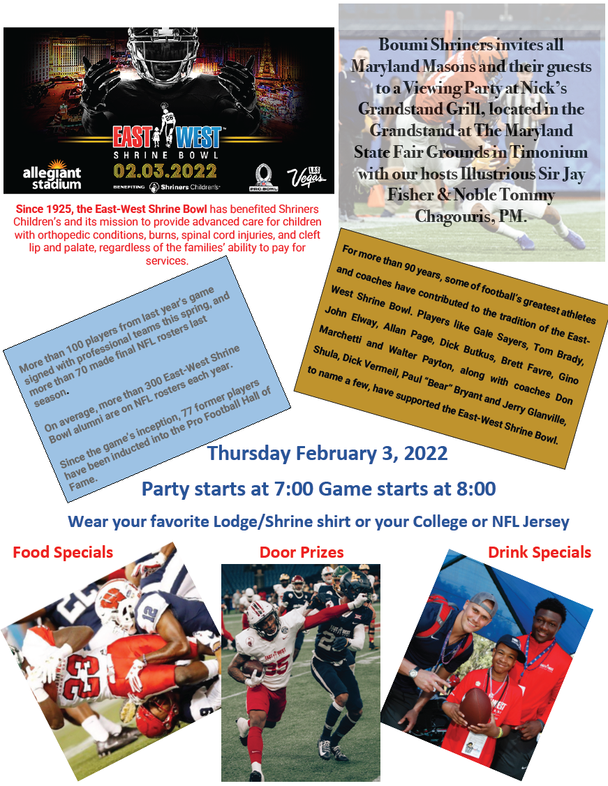 East West Shrine Bowl Party