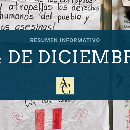 RESUMEN INFORMATIVO DEL LUNES 14 DE DICIEMBRE 2020