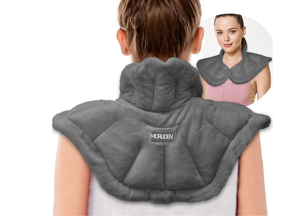 Gray Neck Heating Pad physical therapy tool for neck pain relief, posture support and injury recovery recommended by Integrative Head & Neck Specialists