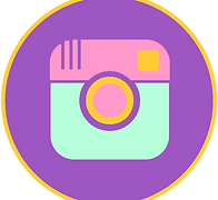 Instagram Pastel Logo Icon with Purple Circle Border