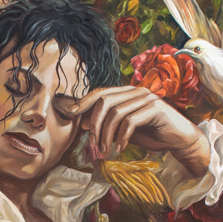 Close-up detail of the painting Everland