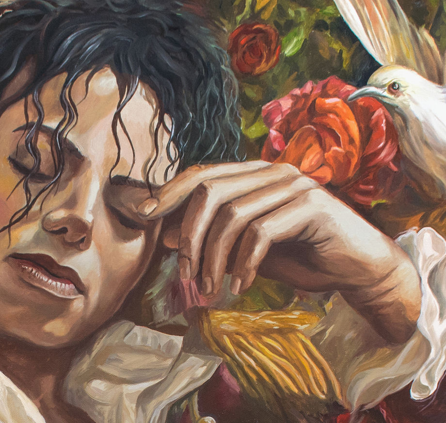 Close-up detail of the painting Everland