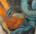 Close-up detail from the painting Medusa Rising