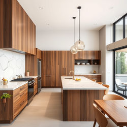 Kitchen Remodel featuring open layout, premium cabinetry, and modern lighting in Los Angeles