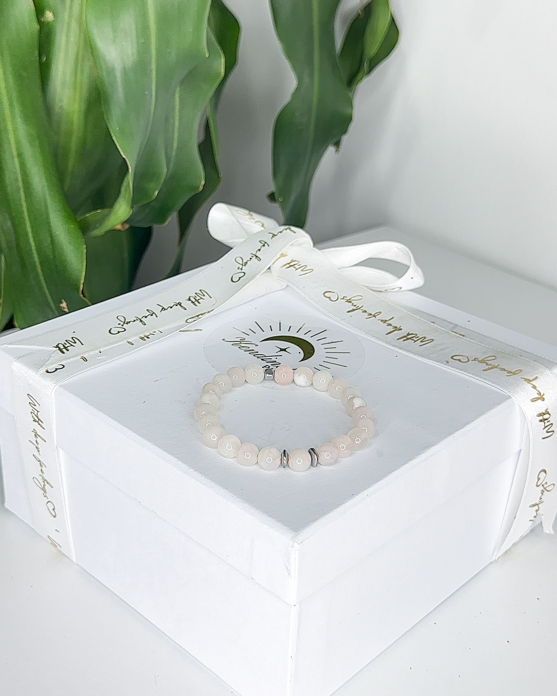 Pembe Kuvars Doğal Taş Bileklik