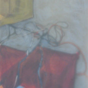 Untitled 2010 Mylar, Color Pencil on Digital Print 4x4 inches