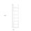 Miniature : 76" White Six Step Solid Wood Decorative Ladder