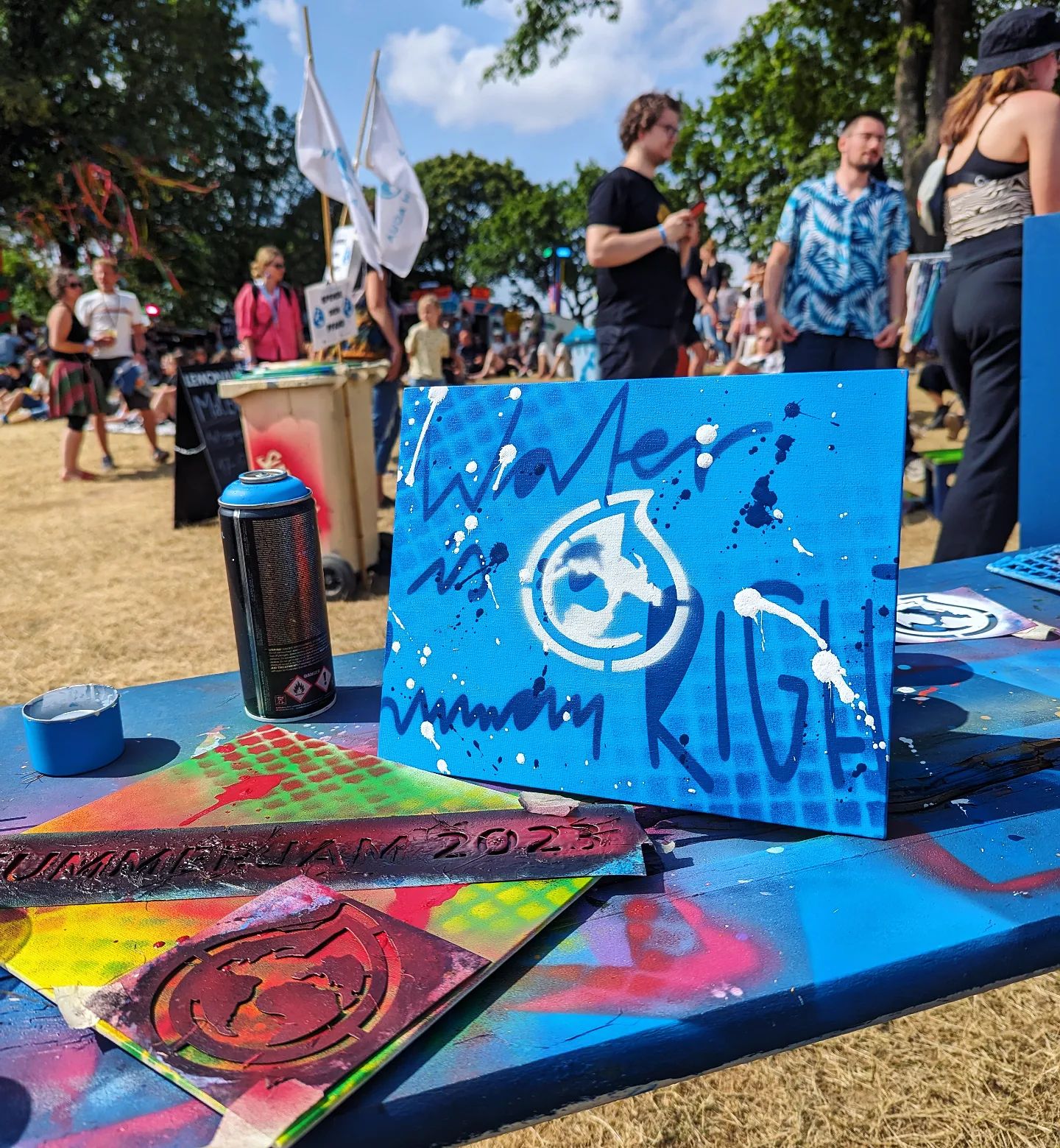 Graffitiworkshop für Viva con Aqua Summerjam 2023 Fühlinger See