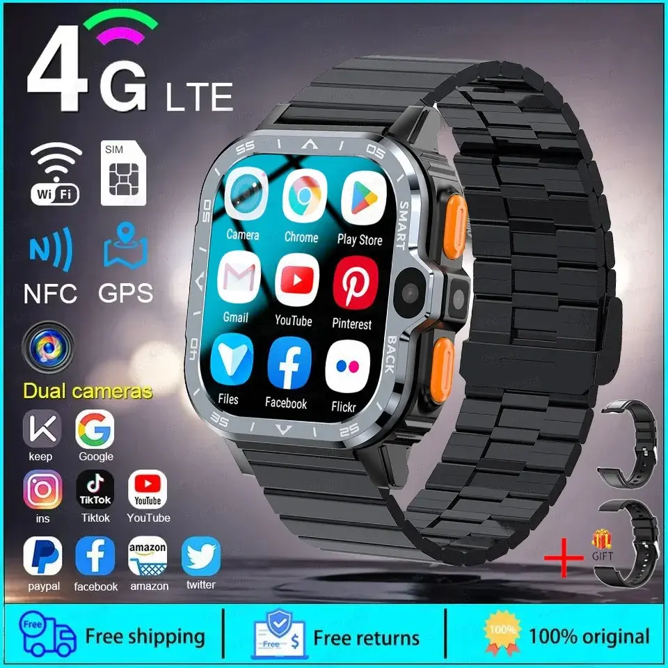 Miniatura: 64GB Large Memory APP Download Smart Watch Men 200W+800W HD Dual Camera