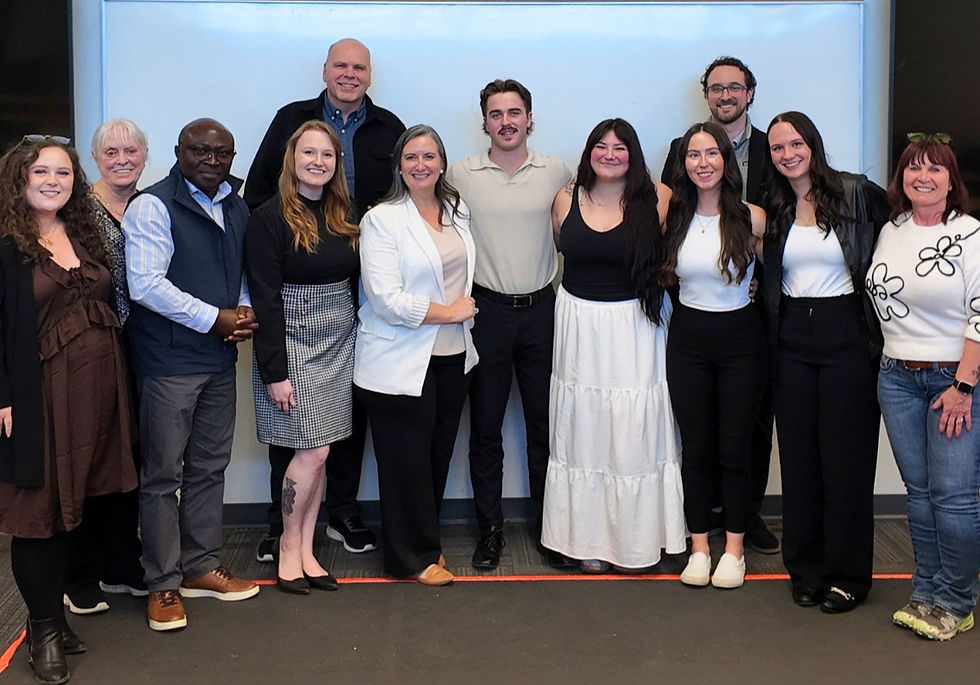 Group of people posing for launch of Campus to Community marketing mentor program.